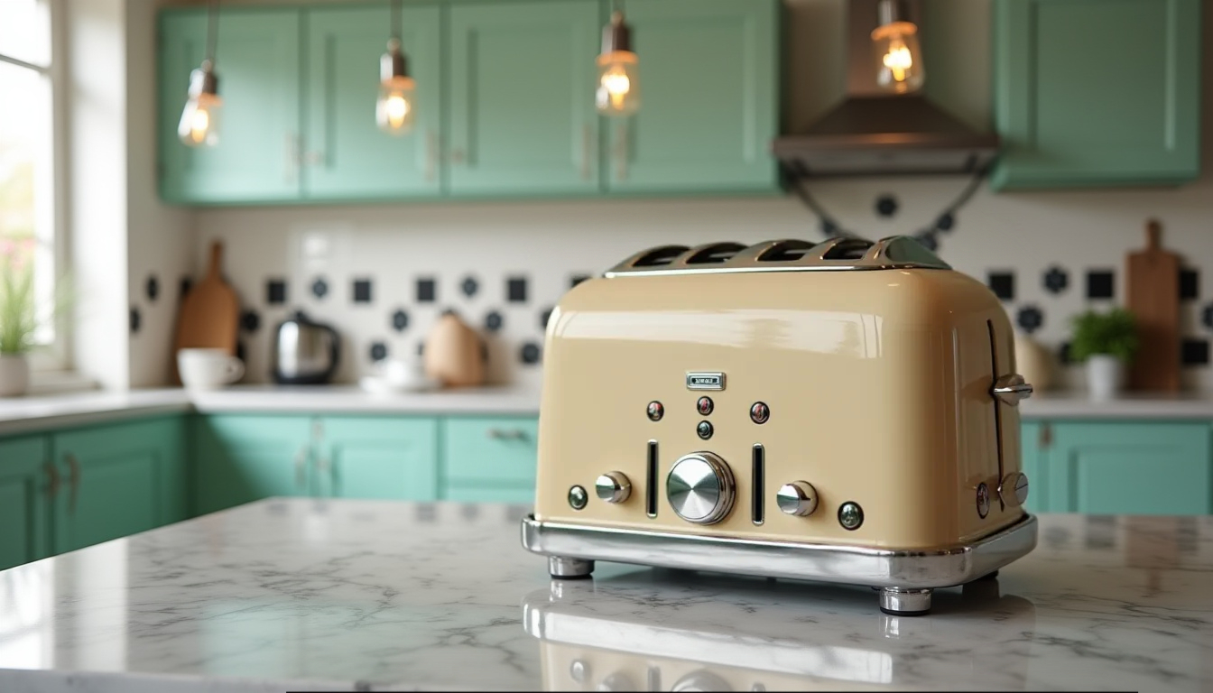 cocina con tostadora retro