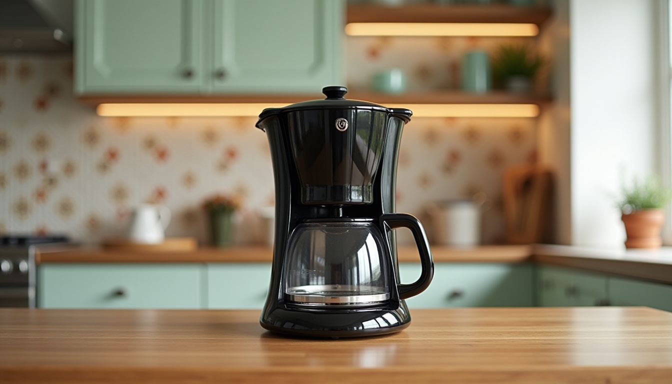 cocina con cafetera retro